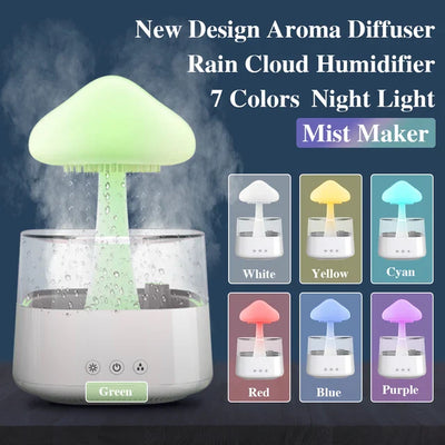 Rain Cloud Humidifier Mist Maker Relaxing Raindrop Lamp For Oil Aroma Cloud Diffuser Mushroom Rain Humidifier