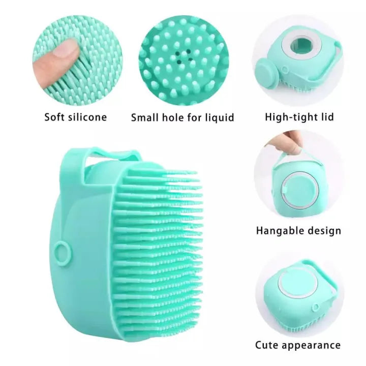 Mibabe Silicone Bath Exfoliator Brush Body Shower Brush With Soap, Shampoo And Gel Dispenser Body Brush Body Scrubber Brush Bath Body Shower