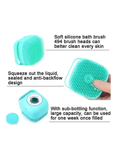 Mibabe Silicone Bath Exfoliator Brush Body Shower Brush With Soap, Shampoo And Gel Dispenser Body Brush Body Scrubber Brush Bath Body Shower