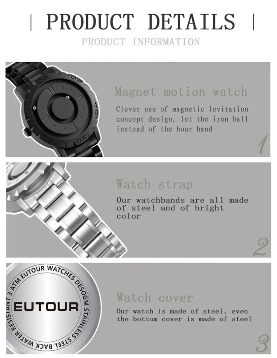 Fashion Magnetic Ball Quartz Watch