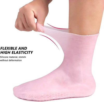 Moisturizing Silicone Foot Socks, Heel Protector for Foot Care, Women’s Spa Pedicure Socks, Softening Socks for Dry Cracked Heels and Rough Skin.