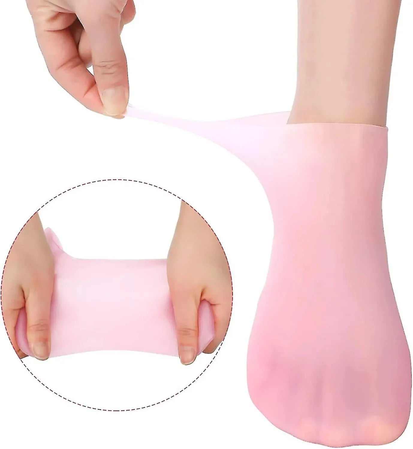 Moisturizing Silicone Foot Socks, Heel Protector for Foot Care, Women’s Spa Pedicure Socks, Softening Socks for Dry Cracked Heels and Rough Skin.