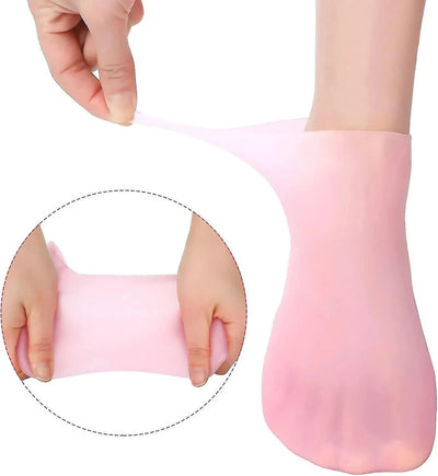 Moisturizing Silicone Foot Socks, Heel Protector for Foot Care, Women’s Spa Pedicure Socks, Softening Socks for Dry Cracked Heels and Rough Skin.